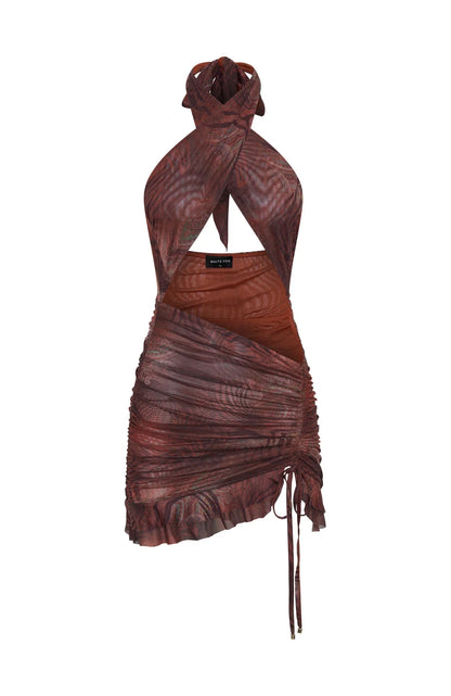 Wild Motion Mesh Mini Dress Desert Rouge
