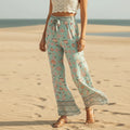 Seafoam Bloom Boho Wide Leg Pants