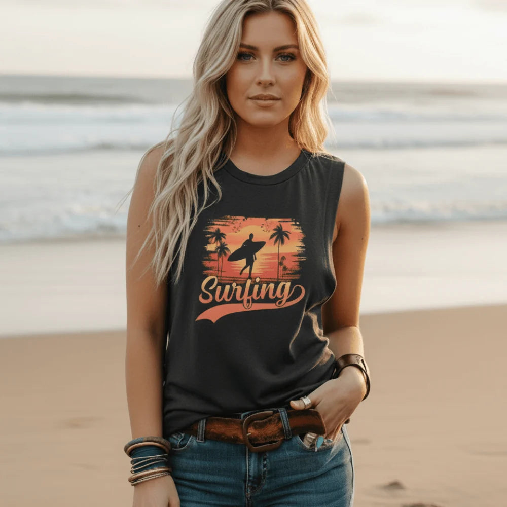 Surfing Graphic Tank Top