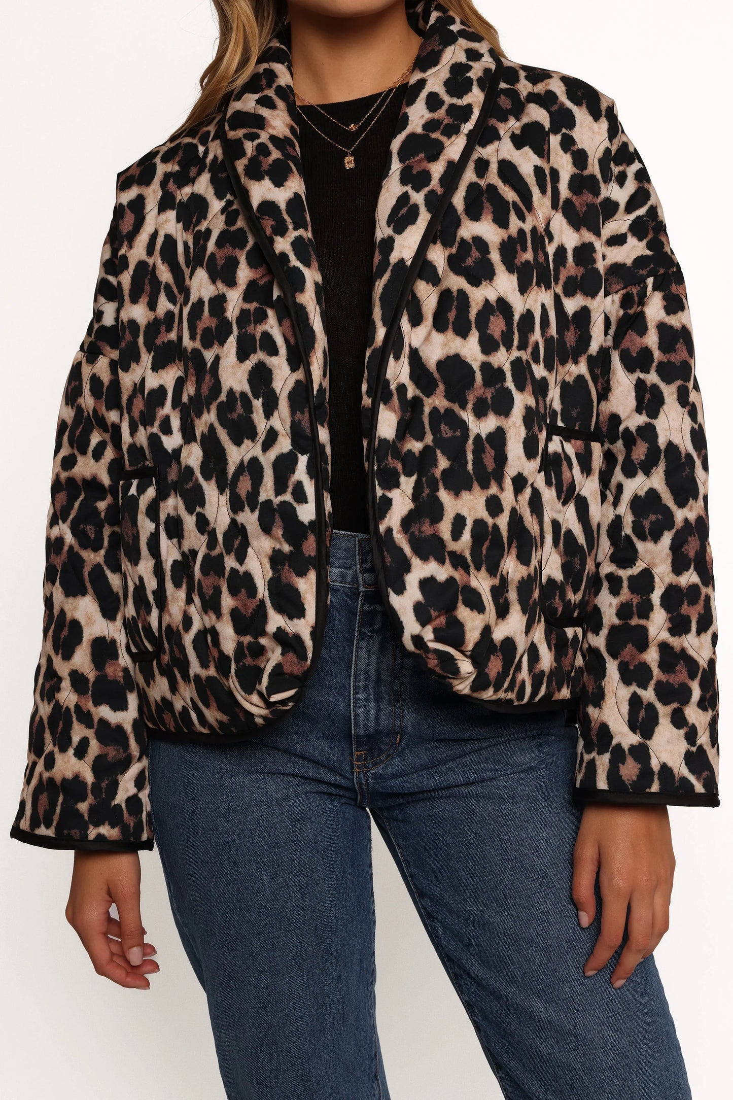 Marcos Leopard Print Quilted Jacket Leopard