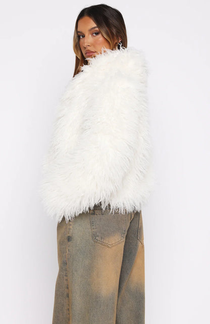 Weekend Away Faux Fur Jacket Cream