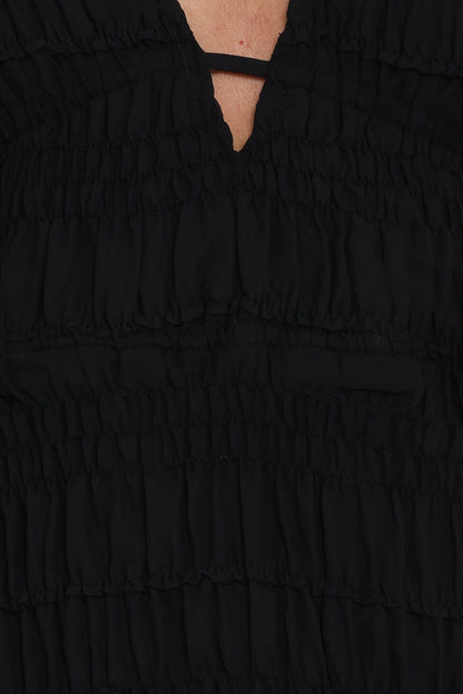 Zafira Textured Halter Top Black