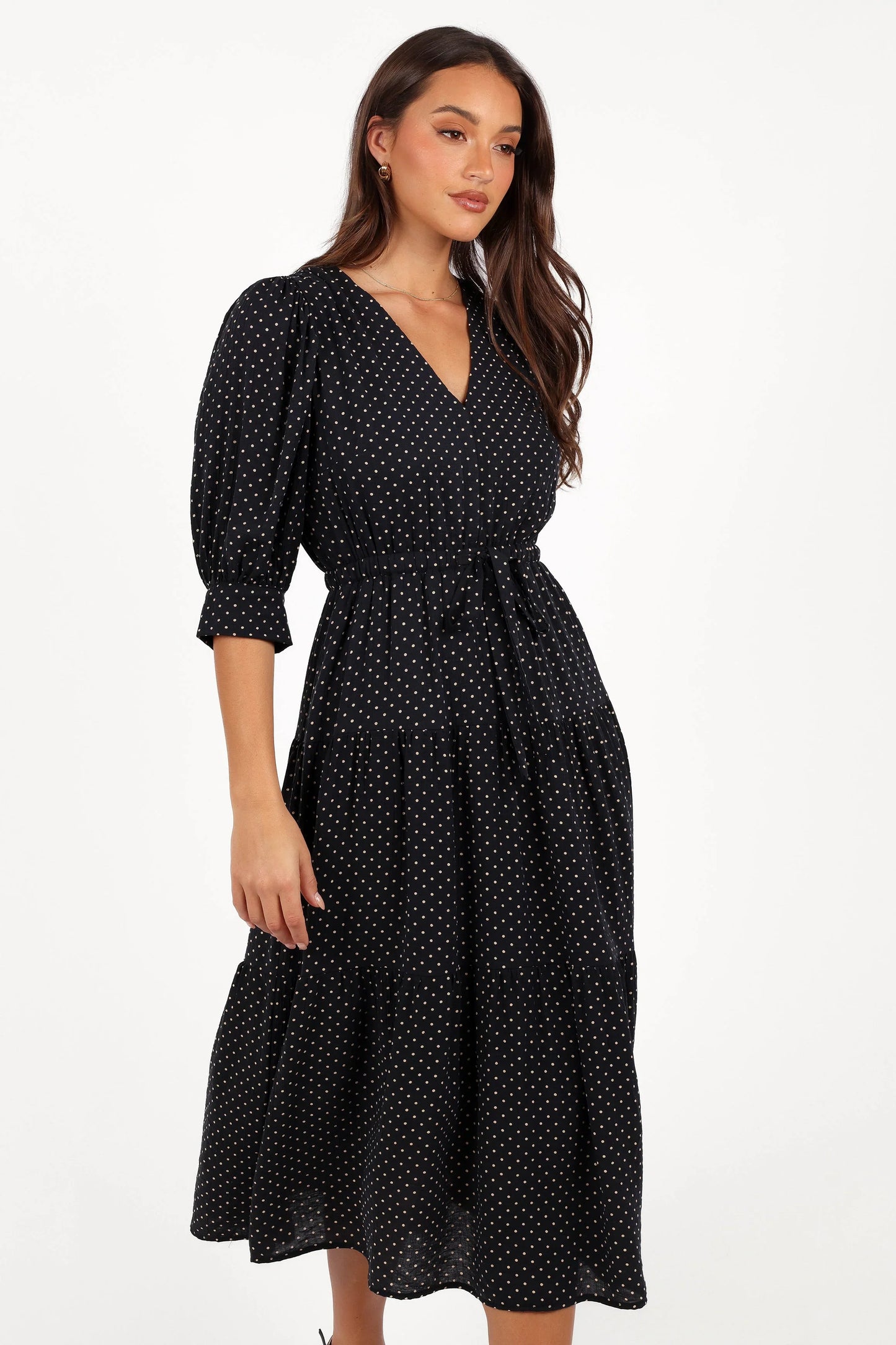 Moscow Midi Dress Black Polka Dot