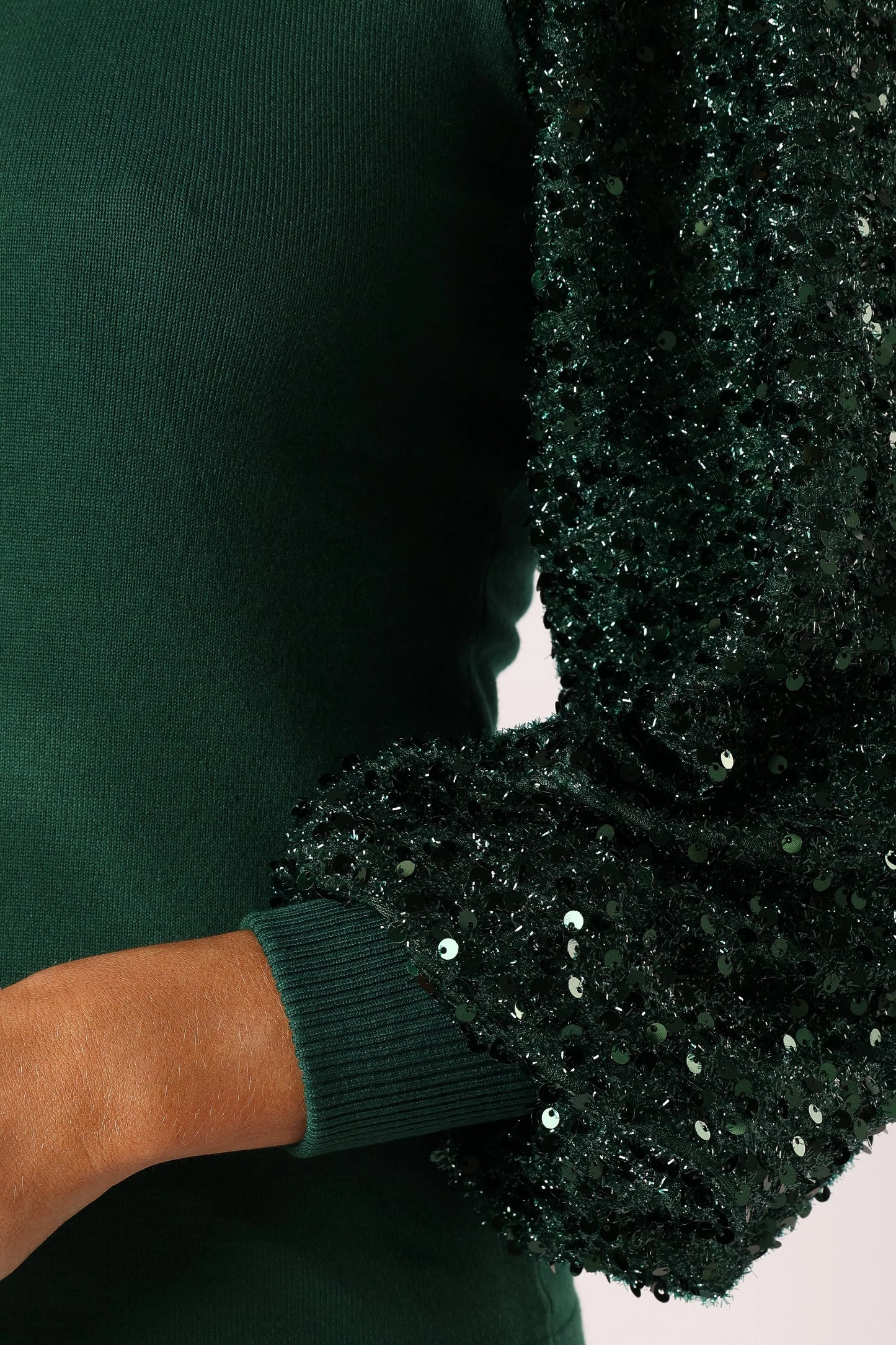 Rowan Sequin Sleeve Top Green