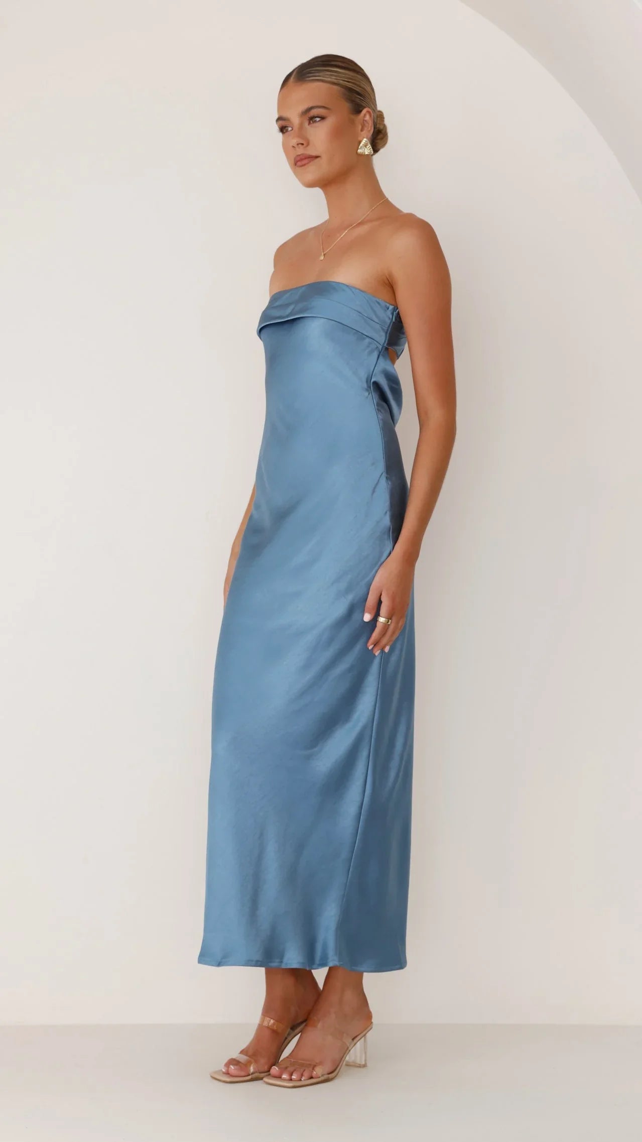 Gisele Maxi Dress Steel Blue