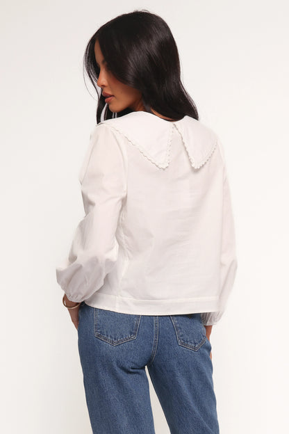 Kenna Long Sleeve Top White