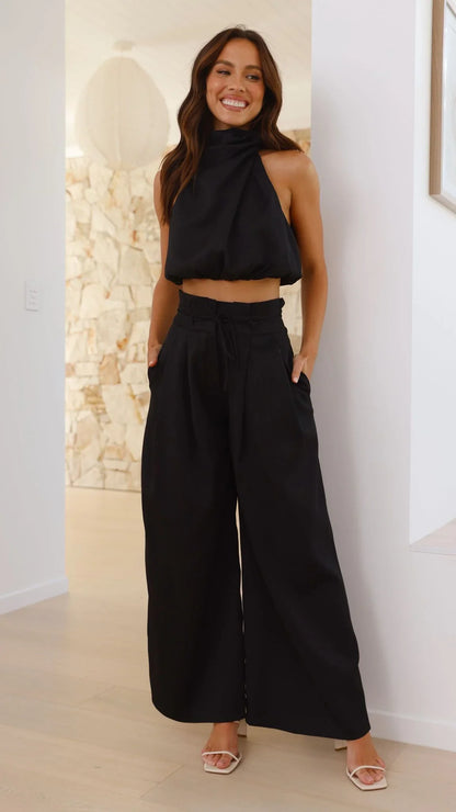 Melinda High Waist Pants Black