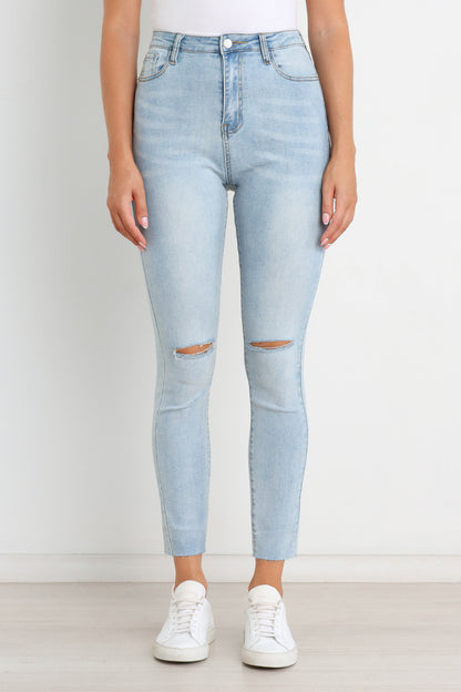 Hadie Jeans Light Blue Wash