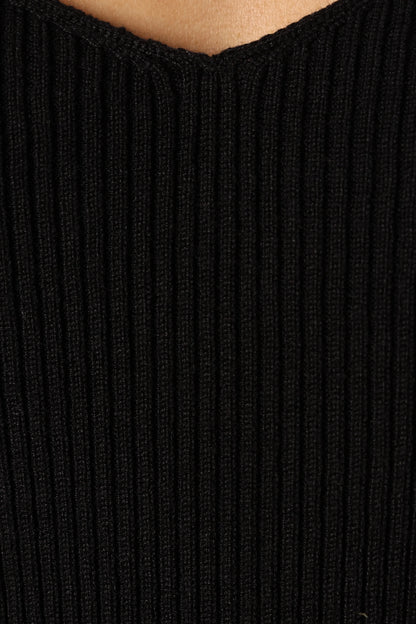 Jupiter Long Sleeve Knit Top Black