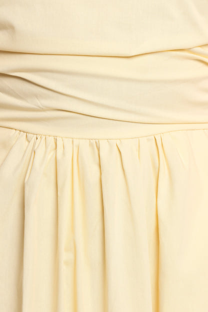 Clo Puff Sleeve Midi Dress Yellow