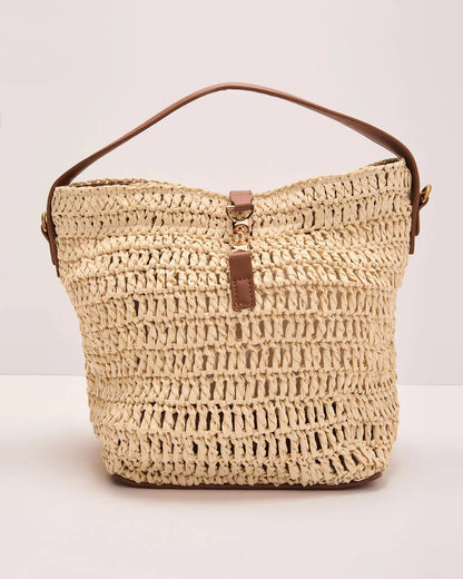 Sunny Bliss Straw Bucket Bag