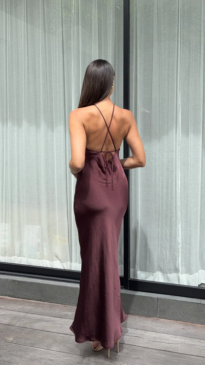 Chiara Maxi Dress Chocolate