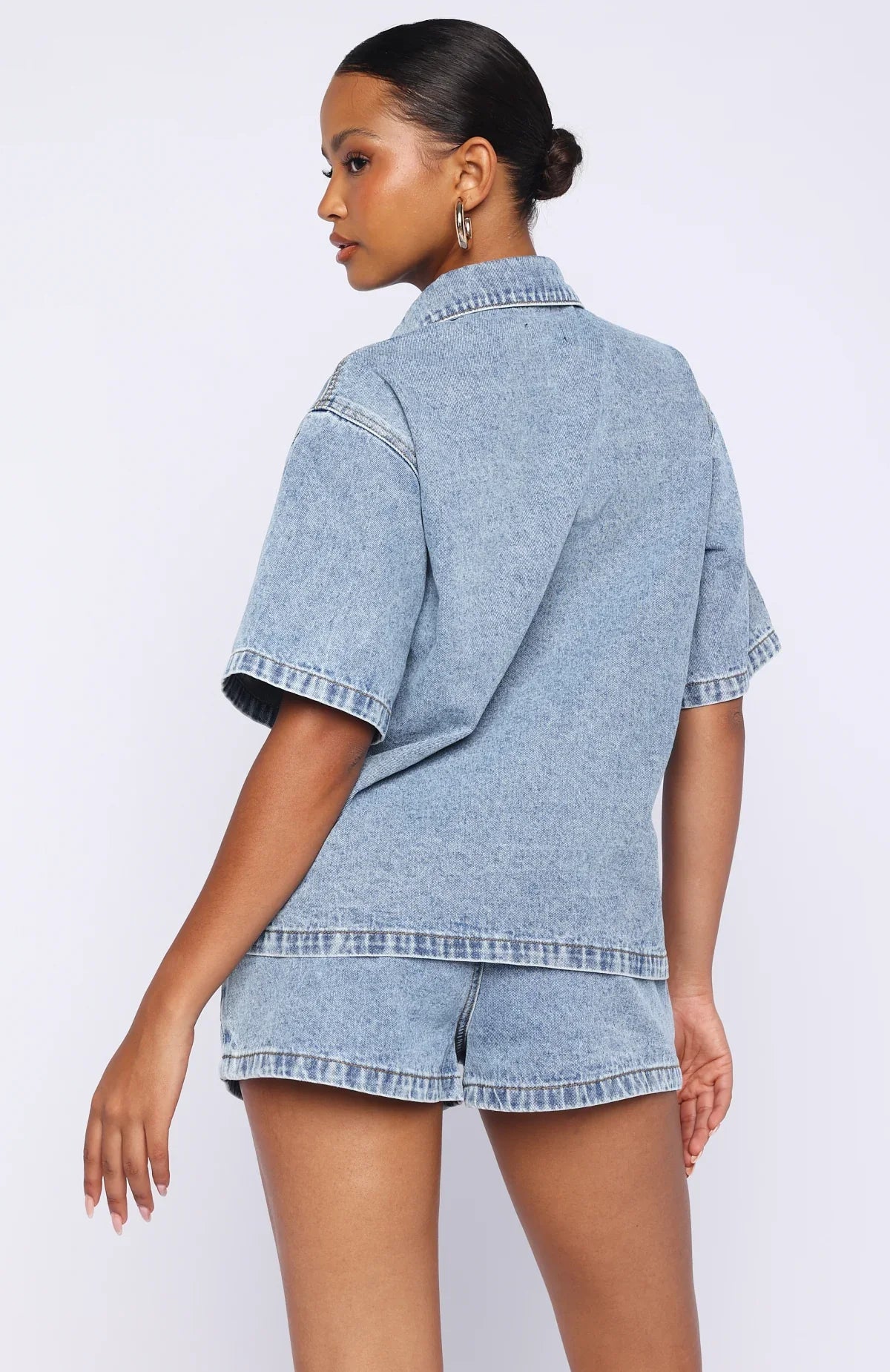 Denim Daydream Button Up Shirt Mid Blue