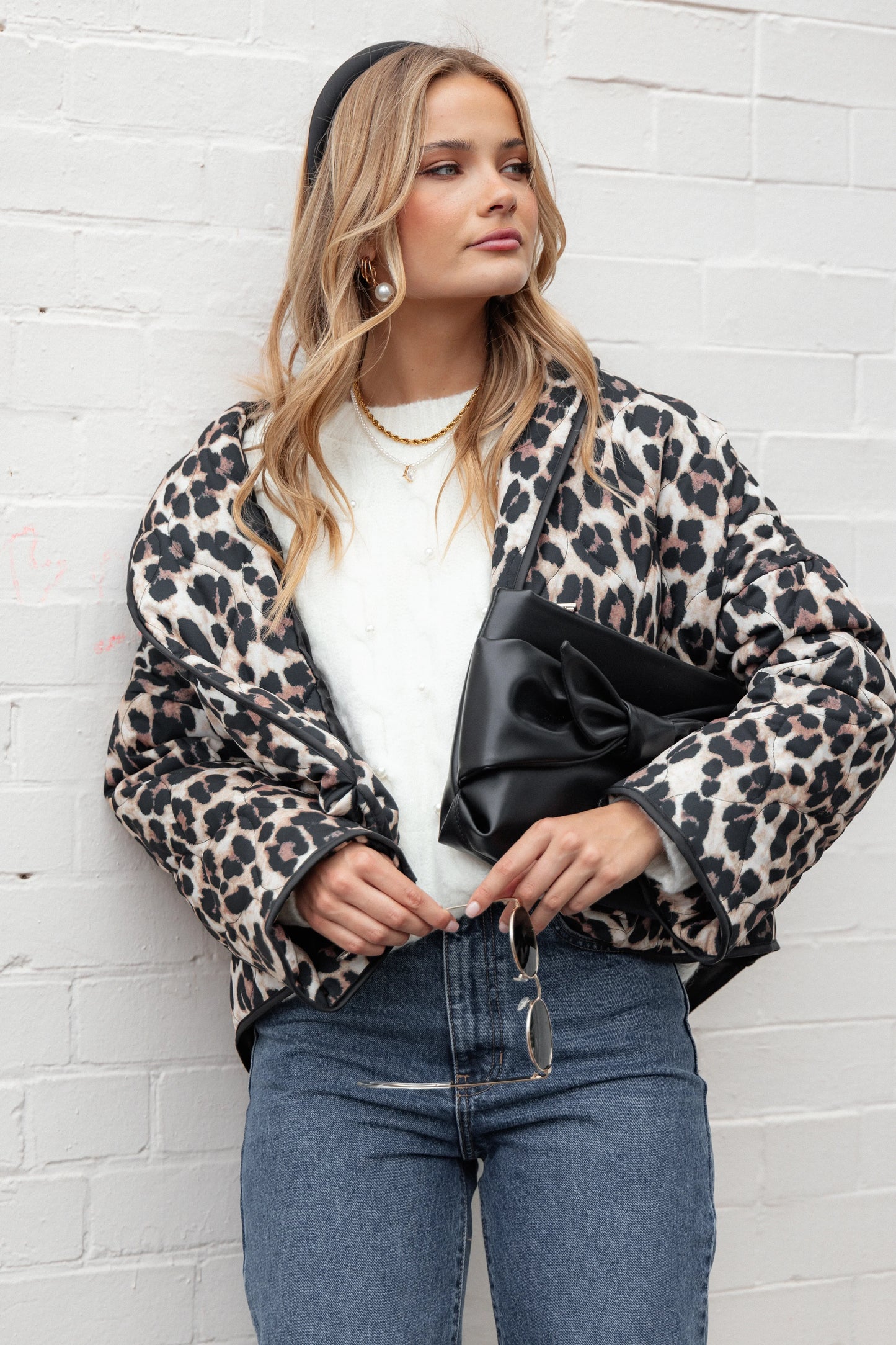 Marcos Leopard Print Quilted Jacket Leopard