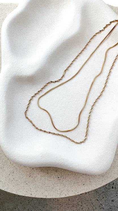 Sarah Twist Necklace Set Gold