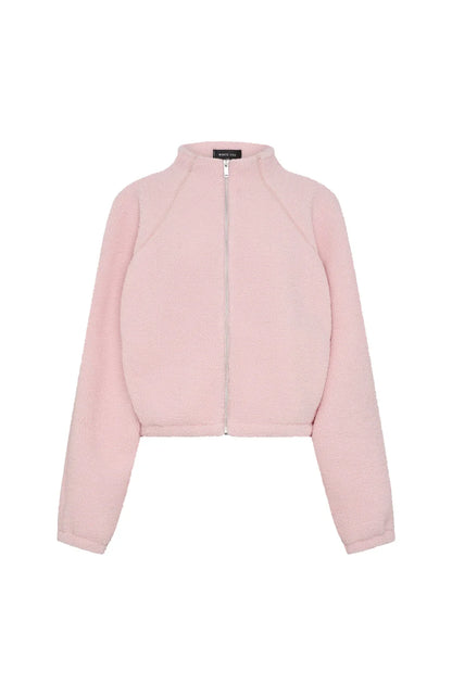 Up The Hill Teddy Zip Up Jacket Ballet Pink
