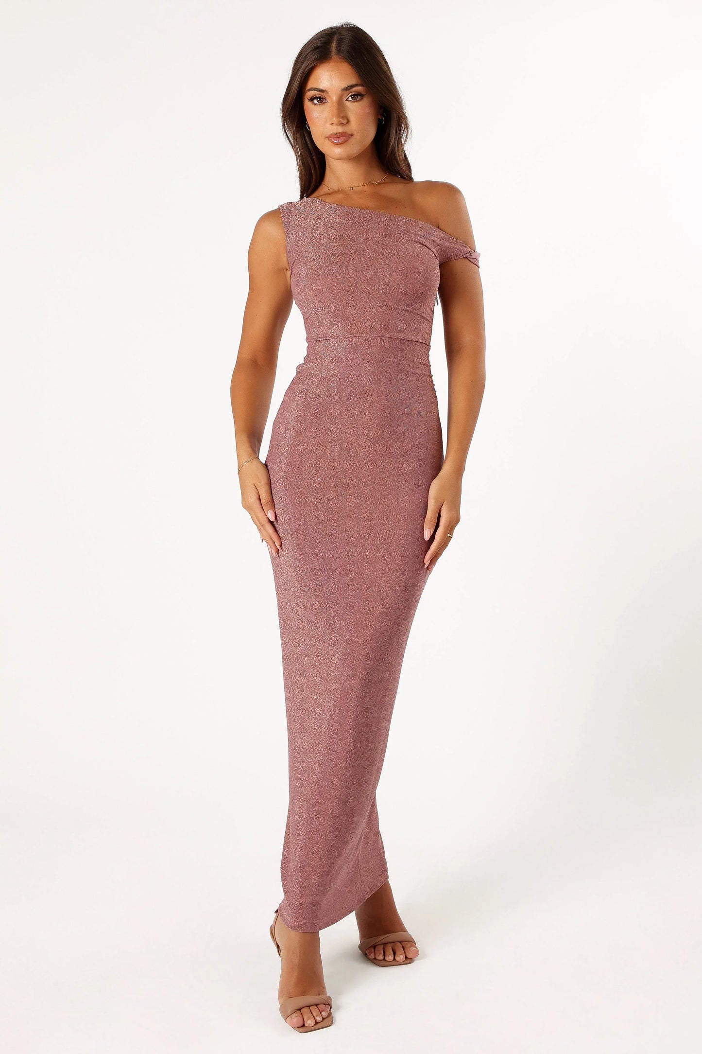 Sebastian Off Shoulder Maxi Dress Dusty Rose