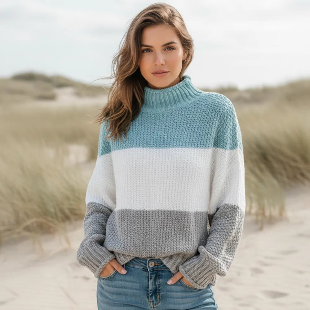 Oversized Striped Boho Knit Sweater