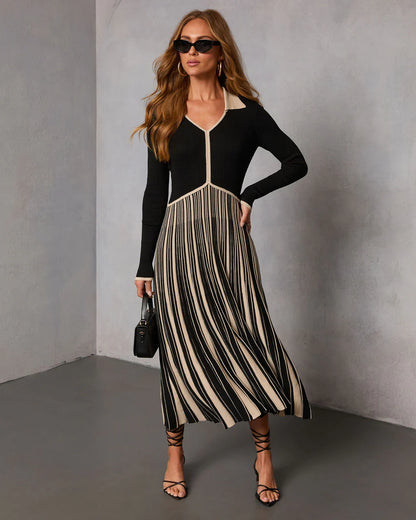 Sunday Nine Striped Twofer Midi Dress