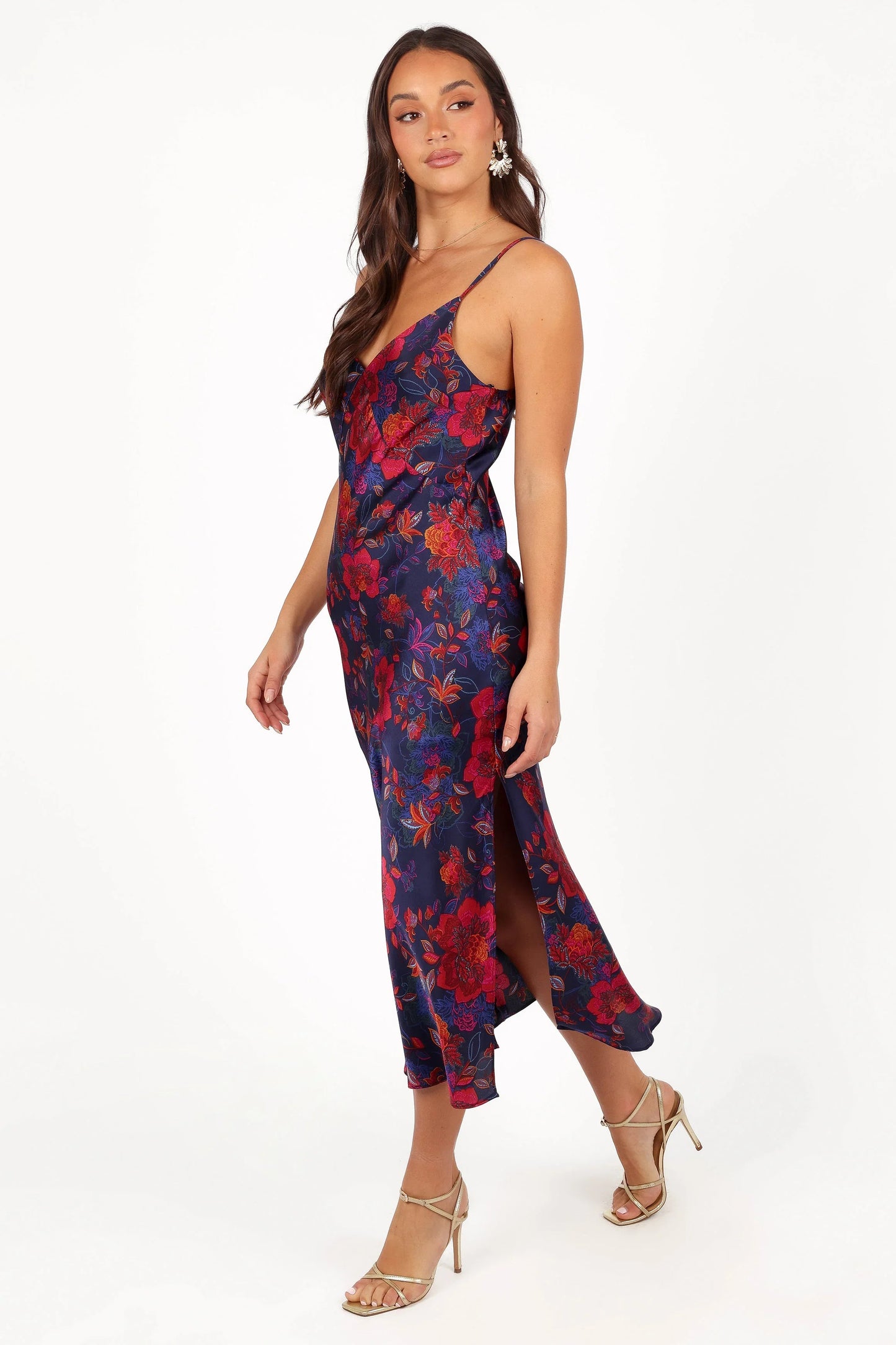 Lenore Midi Dress Midnight Pomegranate