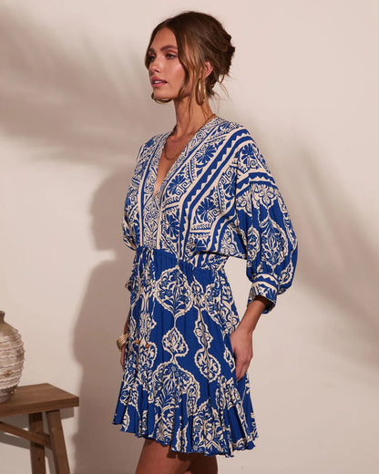 Riviera Radiant Abstract Print Mini Dress