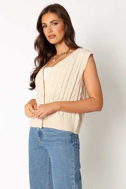 Kyle Knit Vest Cream