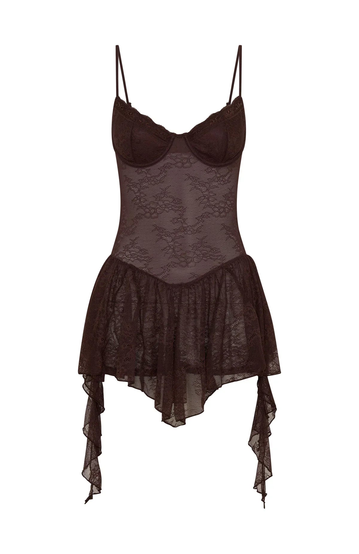 Only Tonight Lace Playsuit Chocolate