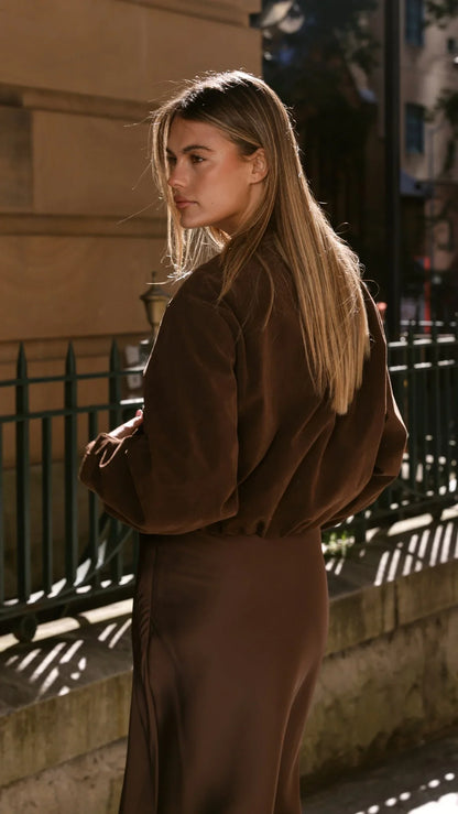 Sloane Bomber Jacket Dark Chocolate