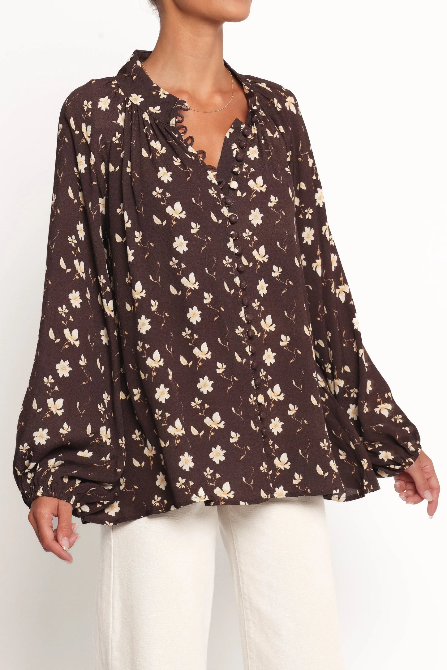 Marni Top Brown Ditsy