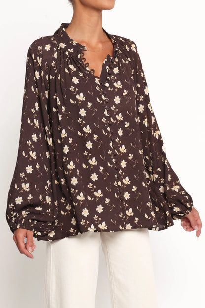 Marni Top Brown Ditsy