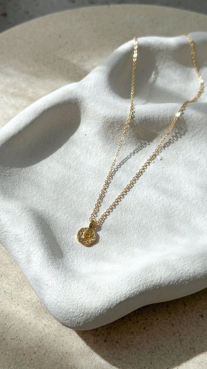 November Birthstone Necklace Citrine