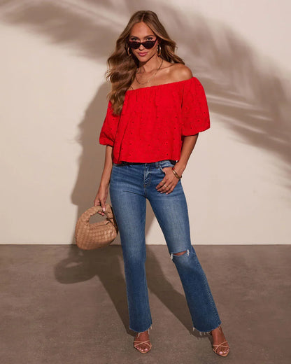 Slow Stroll Off The Shoulder Top