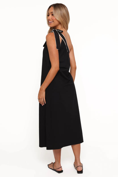 Brynlee One Shoulder Midi Dress Black Cream