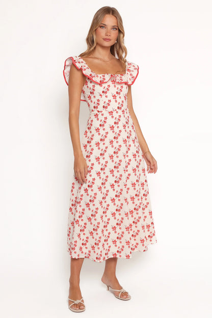 Lucille Maxi Dress Red Floral
