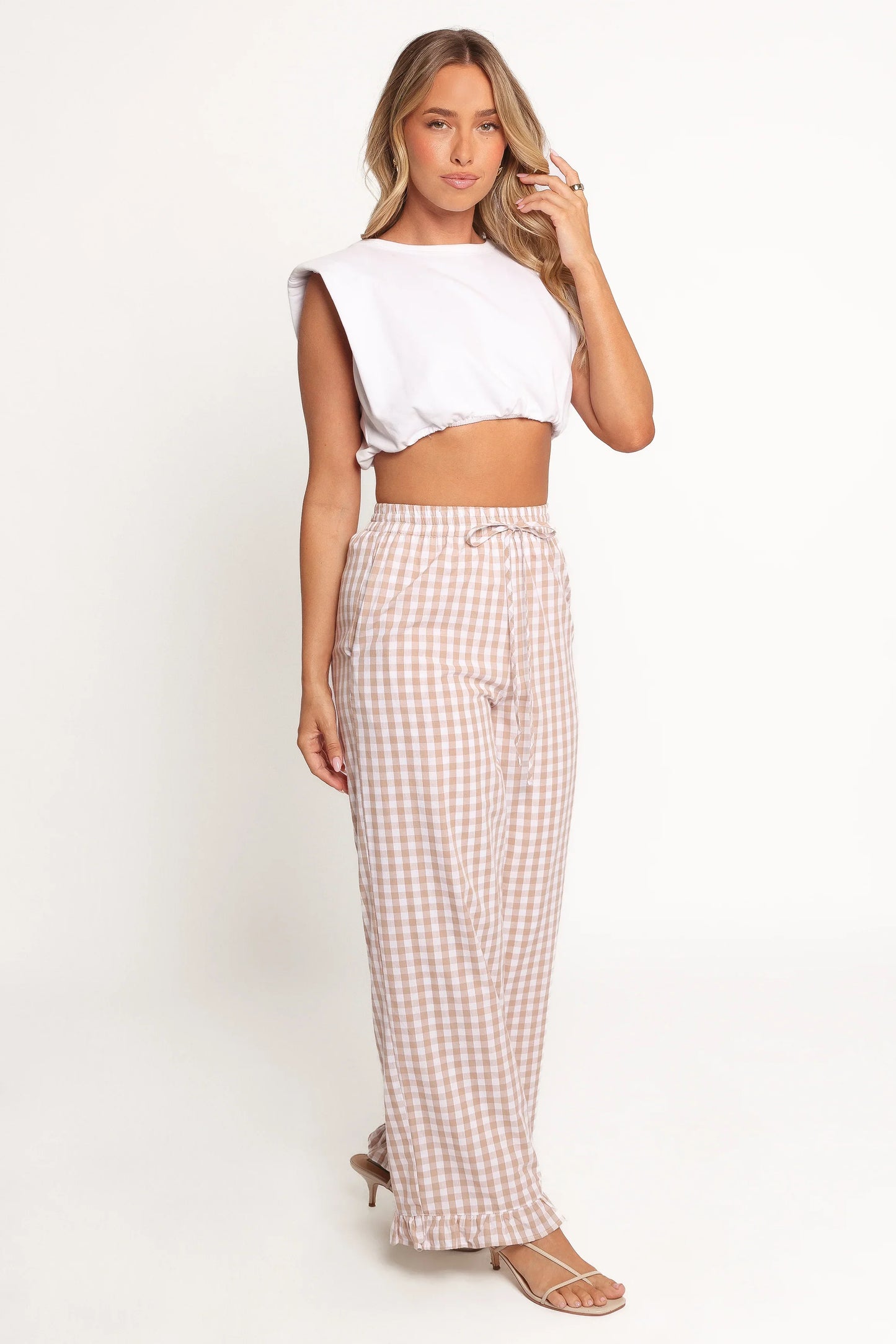 Marina Pant Beige Gingham