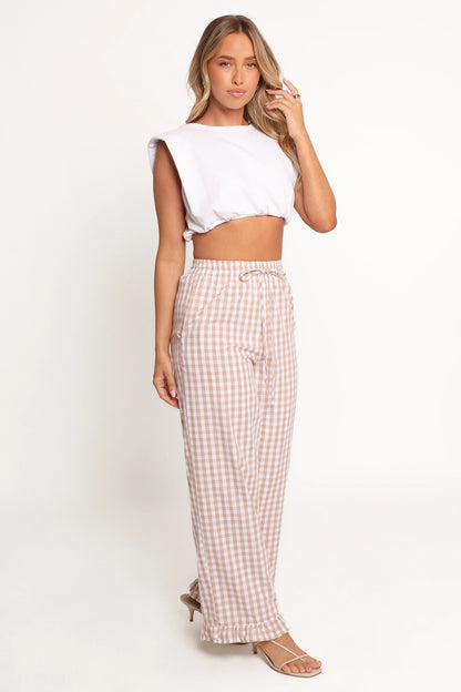 Marina Pant Beige Gingham