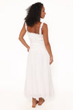 Enola Gather Midi Dress White