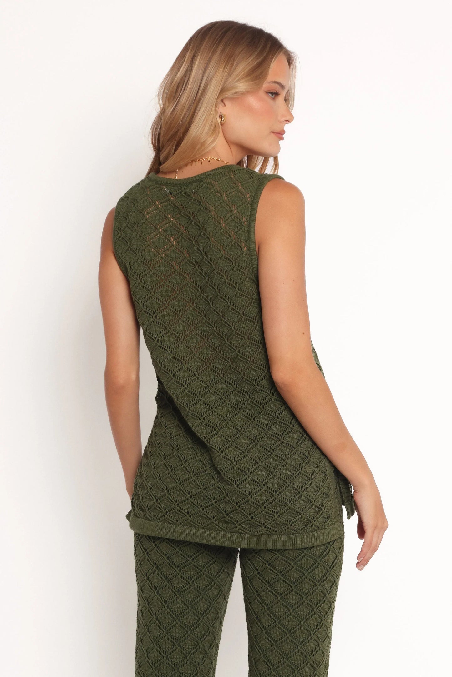 Sable Textured Knit Top Olive