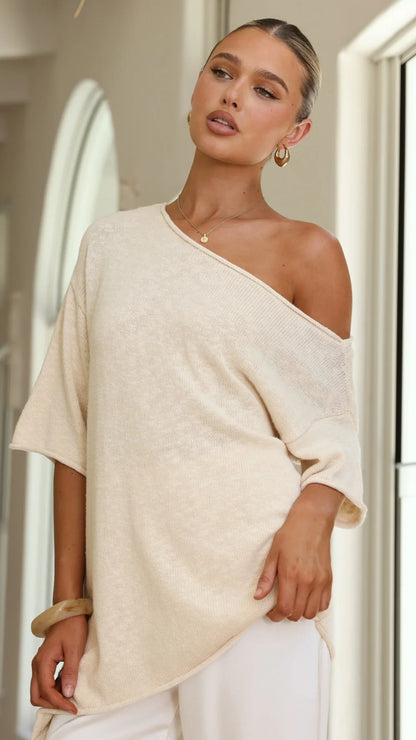 Keisha Off The Shoulder Top Natural