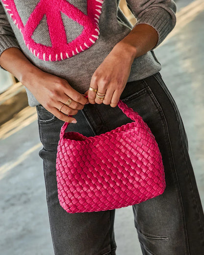Fiah Textured Woven Vegan Leather Bag