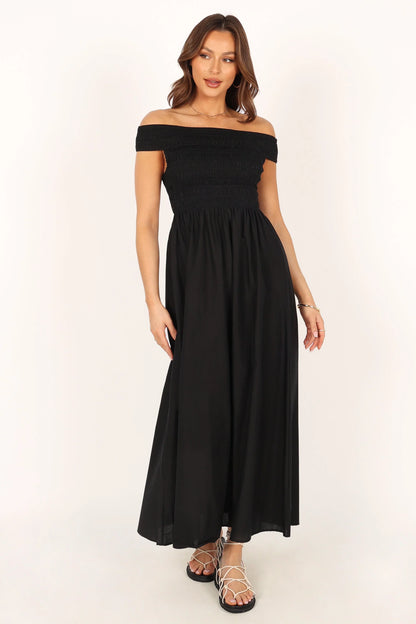 Tessa Off Shoulder Maxi Dress Black