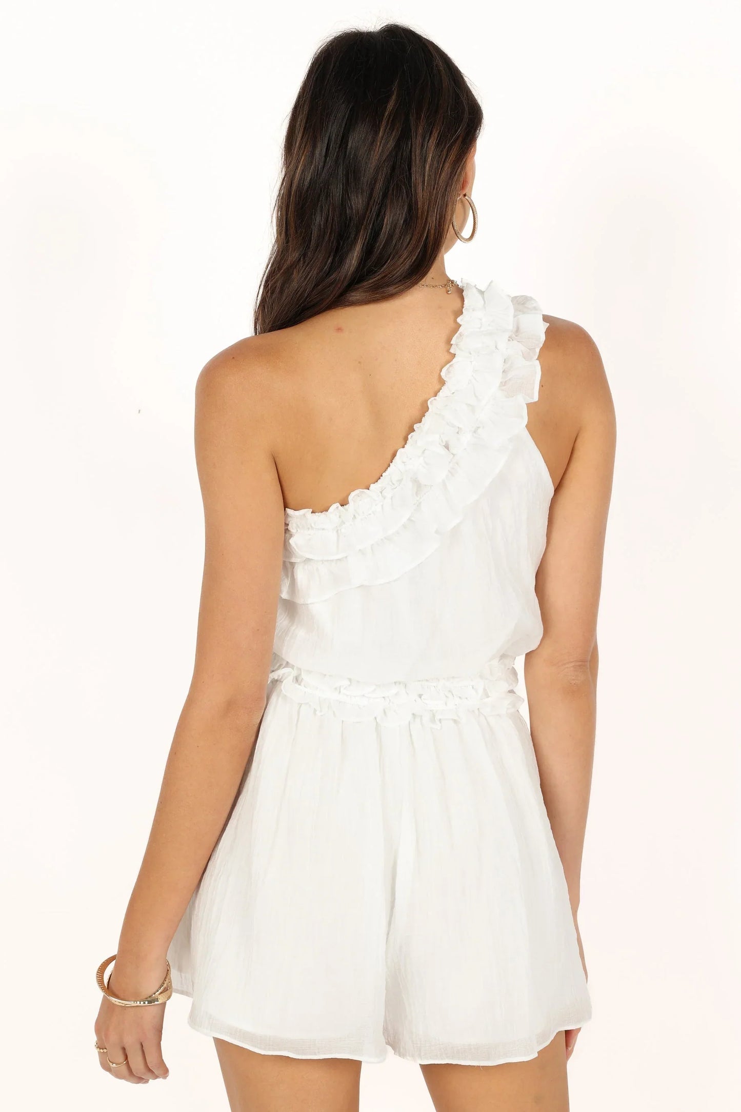 Tilly One Shoulder Romper White