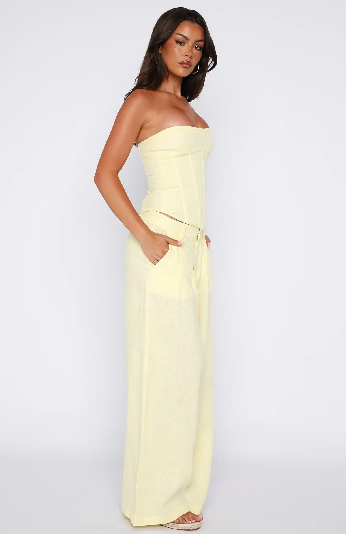 Unfinished Feelings Pants Lemon