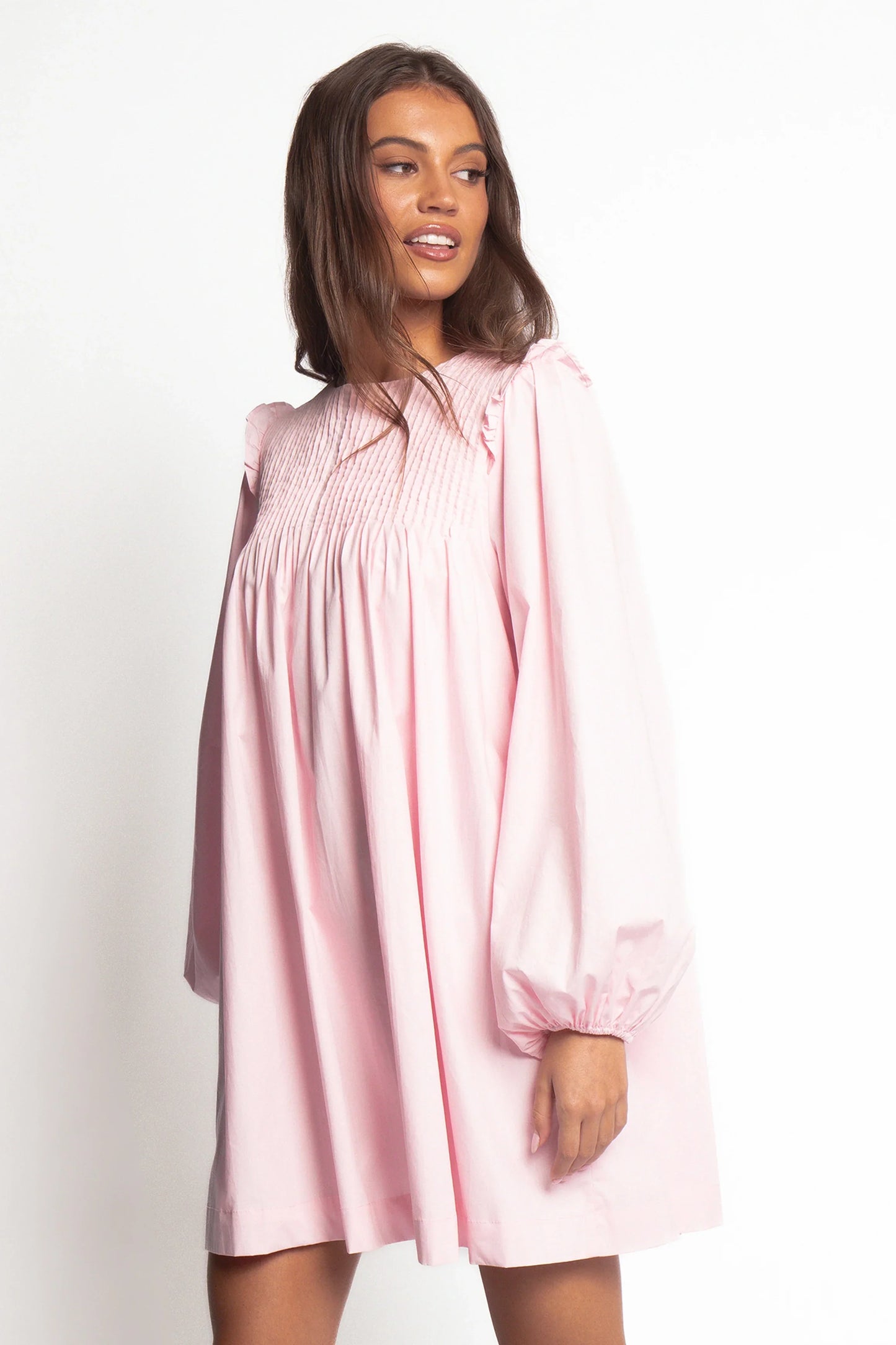Wyatt Long Sleeve Mini Dress Pink