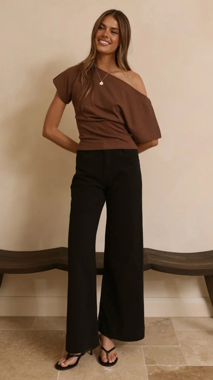 Zandra Wide Leg Jeans Black