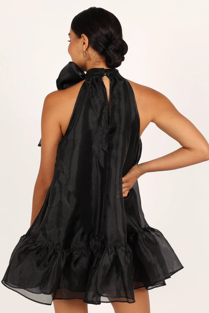 Sophia Bow Mini Dress Black