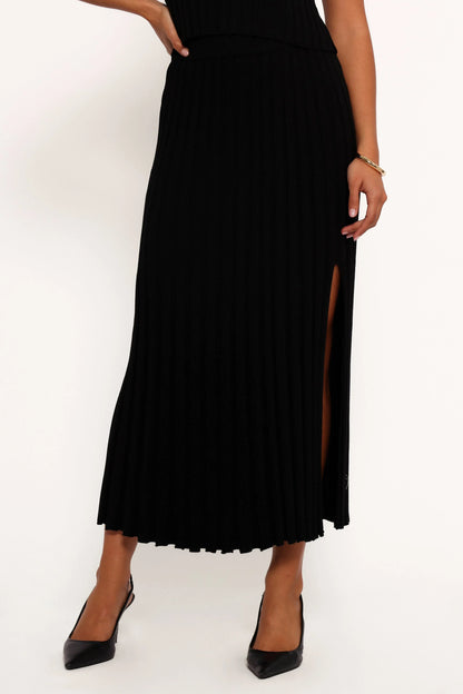 Carson Knit Midi Skirt Black