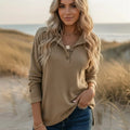 Boho Ribbed Long Sleeve Pullover Top