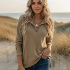Boho Ribbed Long Sleeve Pullover Top