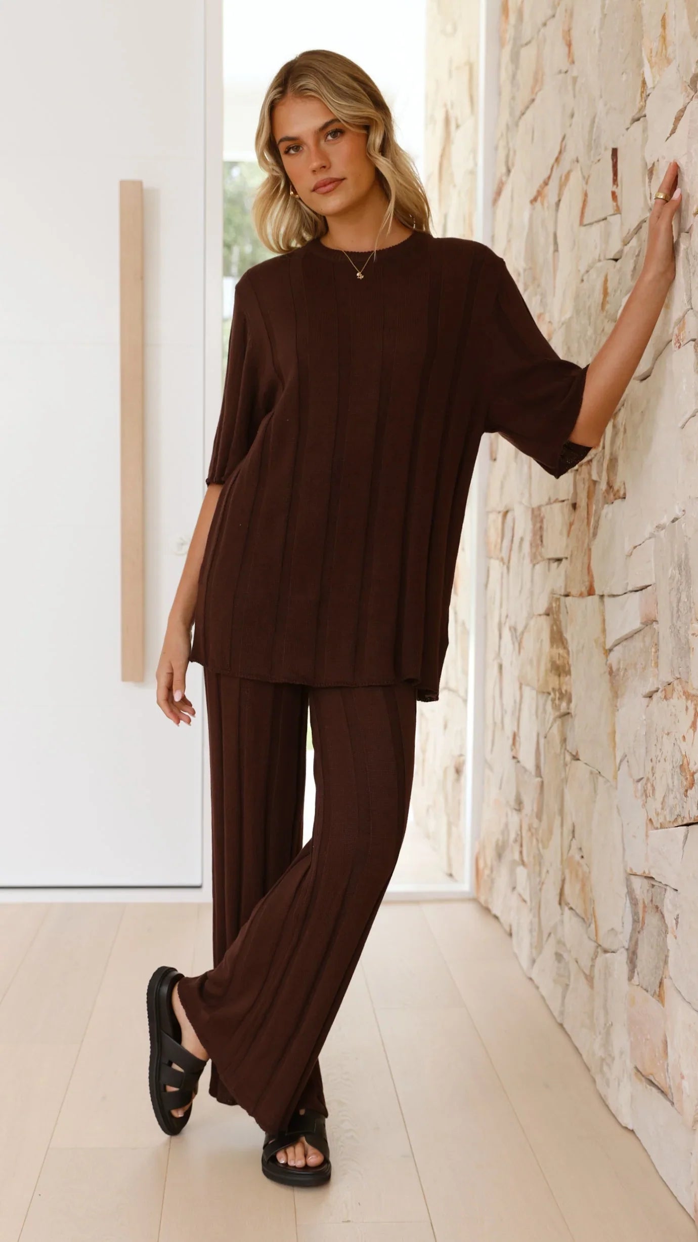 Bayu Knit Top Brown